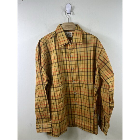 VINTAGE BVD Plaid Button Down Men’s Shirt Size L neva-press Made In Japan Rare - Picture 1 of 7